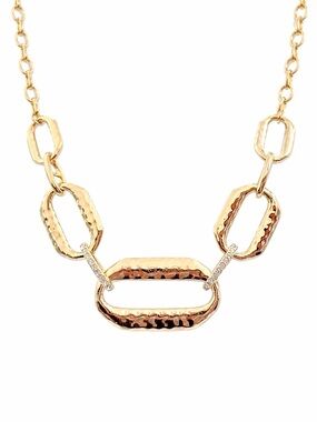 JUDITH JACK Slim Chain Link Gold Plated Sterling Silver Toggle Necklace